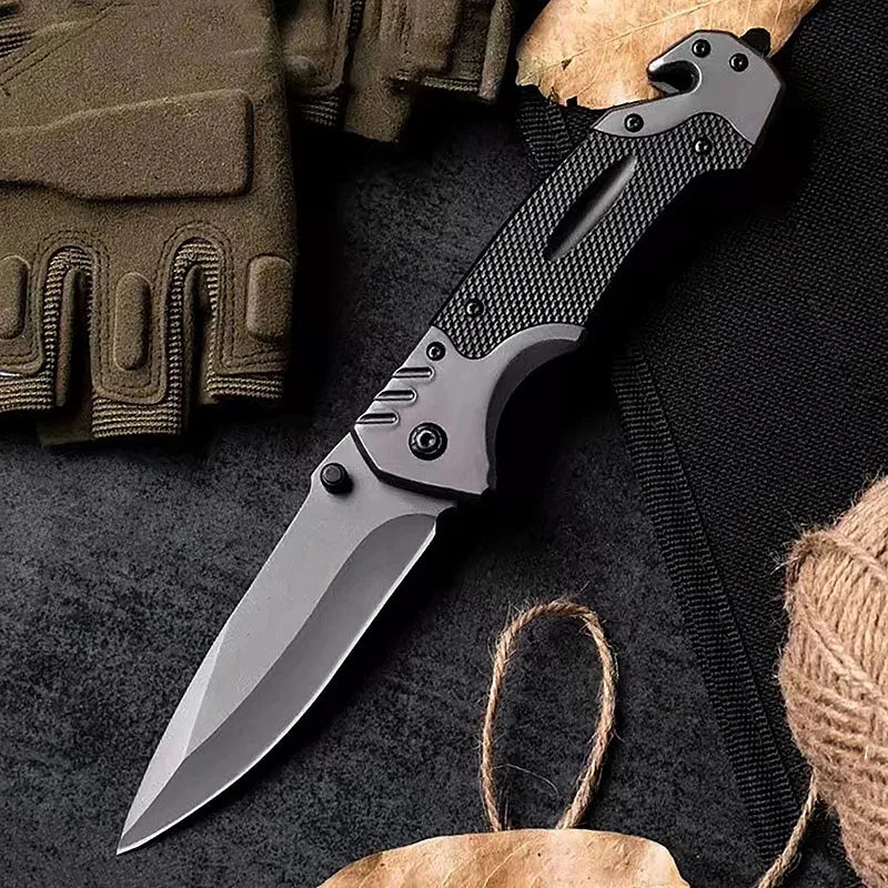 Cuchillo de Supervivencia Multifuncional Plegable para Camping y Senderismo