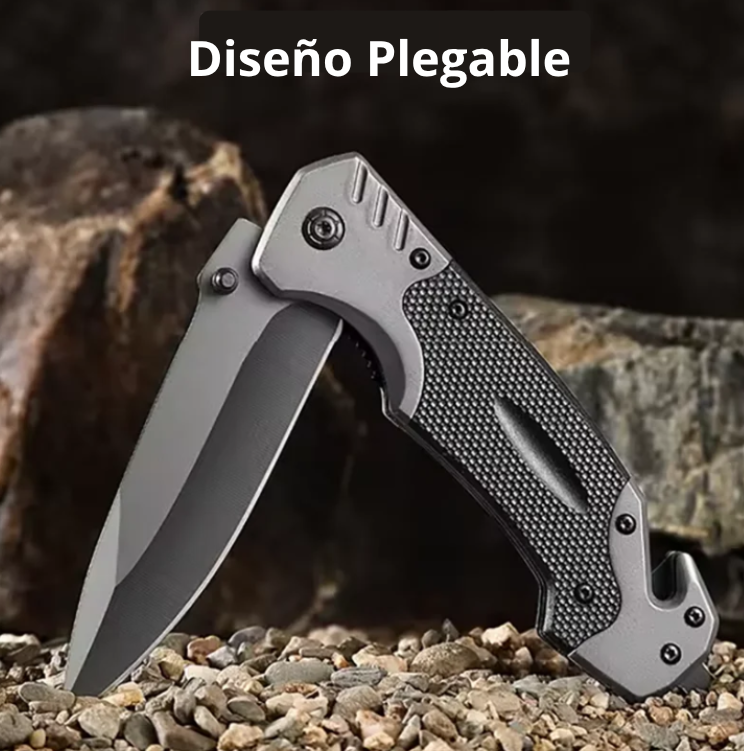 Cuchillo de Supervivencia Multifuncional Plegable para Camping y Senderismo